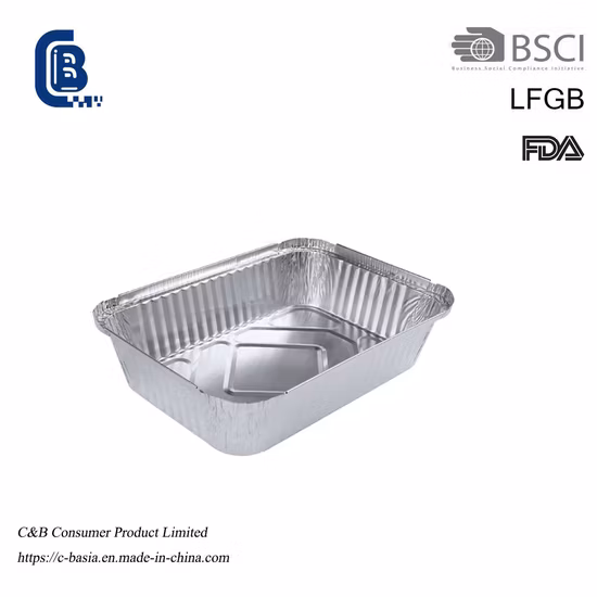 절반 크기 일회용 알루미늄 호일 주방 조리기구 베이킹 케이크 용기, 접시 뚜껑이있는 패스트 푸드 포장 용기
